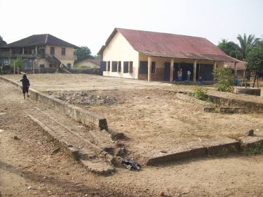 In 2008, the proposed building site was the war-torn old structure.