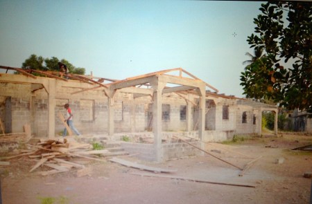 January 2015- The frame for the roof has been erected.